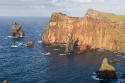 Volcanic cliffs of the Cabo de Sao Lourenço, Madeira, Portugal.